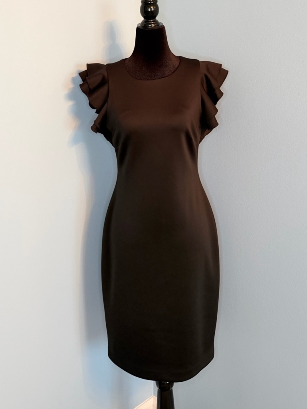 Tommy Hilfiger Black Ruffle-Sleeve Sheath Dress